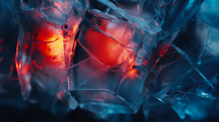 Abstract ice and liquid background in electric neon colors.