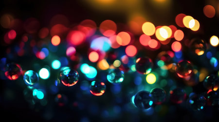 Abstract background with bokeh blur. Colourful lights and spots on a dark background. AI generatedの写真素材