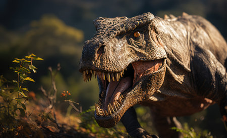 The Age of Dinosaurs.  Tyrannosaurus rex in their natural habitat.の写真素材