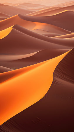 Desert landscape with dunes in the golden hoursの写真素材