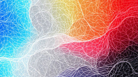 Abstract Background. White curved lines on colourful background. A minimalist design characterized...