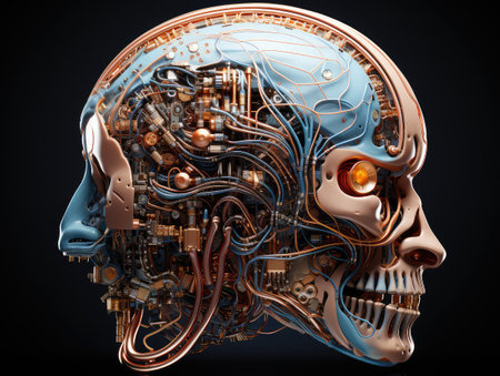 Science fiction concept of ai. Artificial brain as the most important element of the artificial...