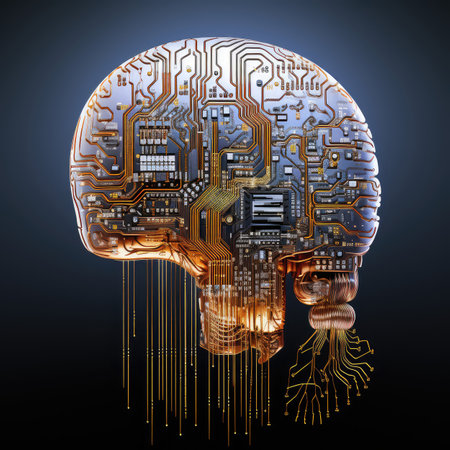Science fiction concept of ai. Artificial brain as the most important element of the artificial...