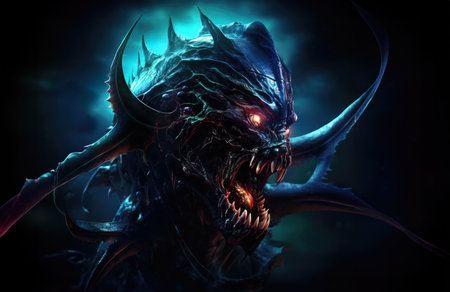 Deep sea monster. A fantastic sea monster that inspires fear and horror.