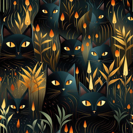 Animal Background. Seamless template with a cats.の写真素材