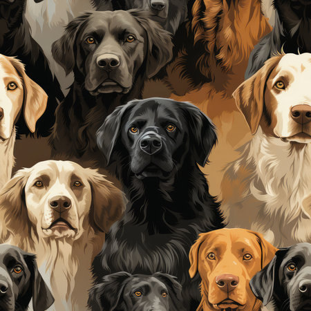 Animal Background. Seamless template with a dogs.の写真素材
