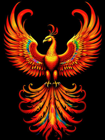 A mythical bird of fire and rebirth, the phoenix is a symbol of renewal and transformation