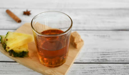 Tepache is a fermented drink made from pineapples, sugar and spices.の写真素材