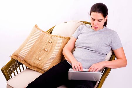 Young woman with her laptopの写真素材