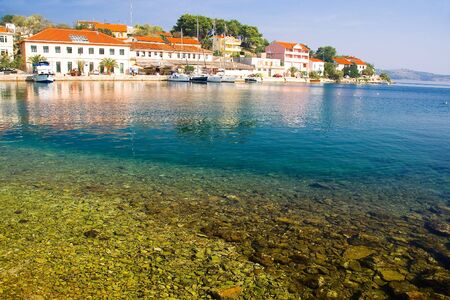 Mediterranean city on the seaside, Adriatic Sea, Croatiaの写真素材