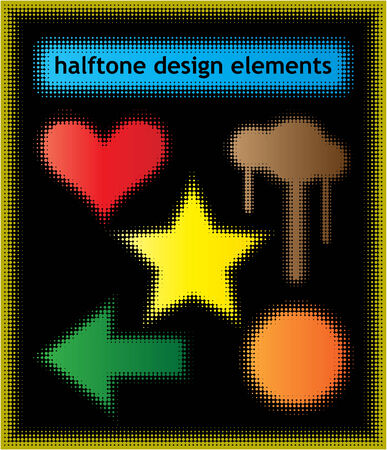 halftone design elementsのイラスト素材
