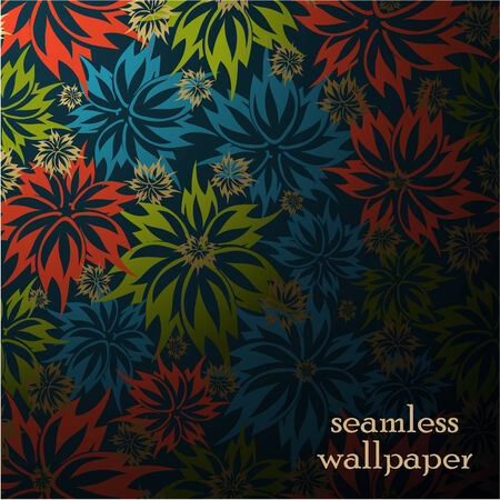 vector seamless floral backgroundのイラスト素材