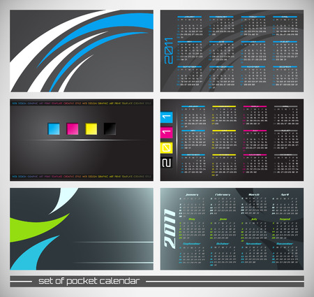 abstract pocket calendar, design template for 2011のイラスト素材