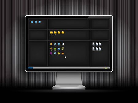 Vector digital LCD monitor, creative designのイラスト素材