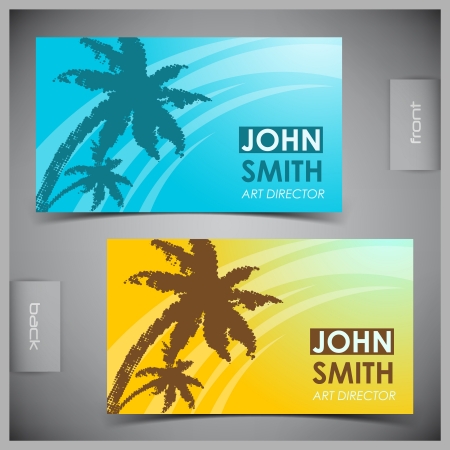Vector abstract creative tourism business cards (set template)のイラスト素材