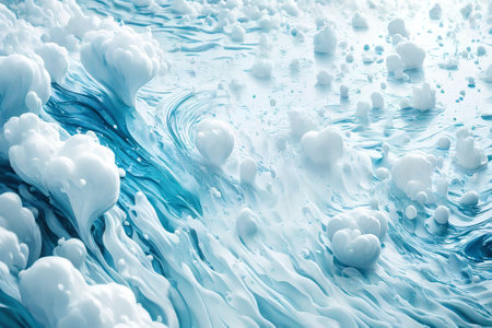 abstract background of blue and white paint splashing on the water