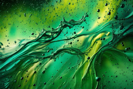 Abstract background with water splashes and bubbles. 3d illustration.の写真素材