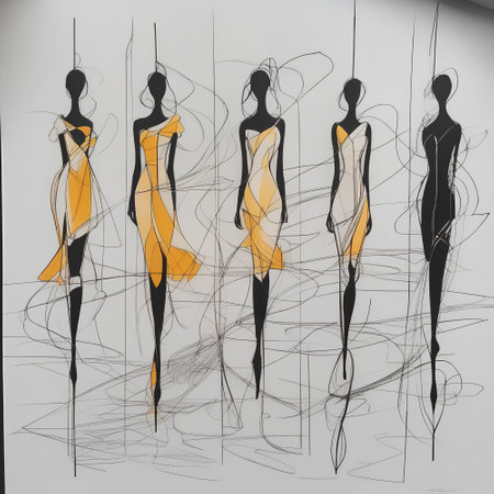 Fashion models in sketch-style. Hand drawn fashion models.の写真素材