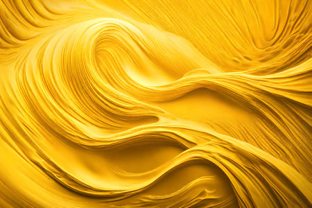 Abstract background of yellow silk drapery. Close-up.の写真素材