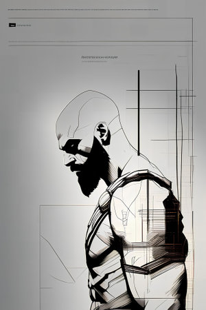 Digital Illustration of a Silhouette of a Man in a Mask