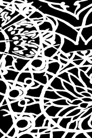 black and white abstract pattern on a black background. vector illustration.の素材
