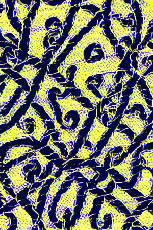 abstract background, black and yellow pattern on the fabric of a snake