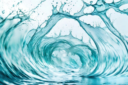 Blue water splash on a white background. 3d rendering toned image