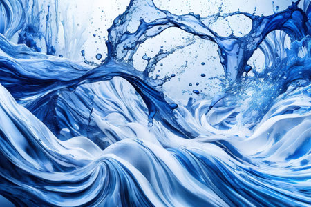 Abstract blue background with water splashes. 3d rendering toned image