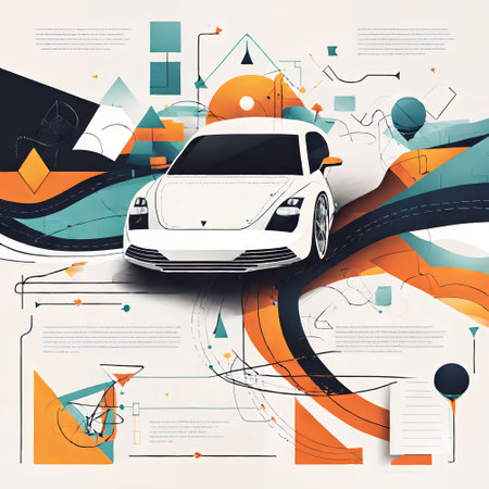 Modern car on abstract background, vector illustration eps10. Eps10の写真素材