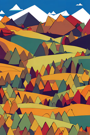 Colorful mountains background. Vector illustration for your design. EPS10