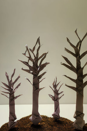 Decorative bamboo plants on a light background. Minimal concept.の写真素材