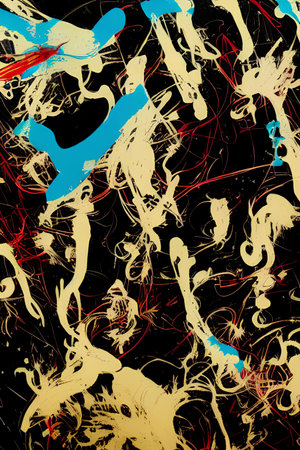 abstract background with colored spots, lines and splashes of paint