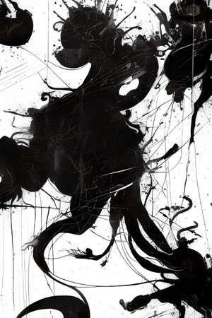 abstract black and white grunge background with some stains on itの写真素材