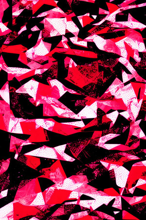 abstract background with pink, black and white polygons and triangles