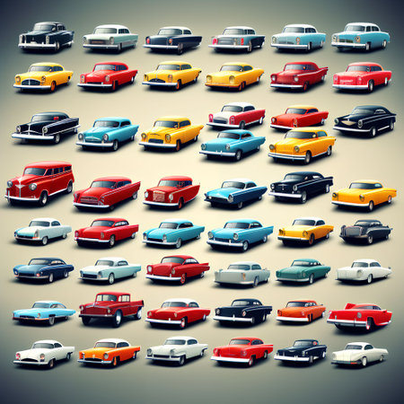 Vector illustration of a set of different cars in a flat style.の写真素材