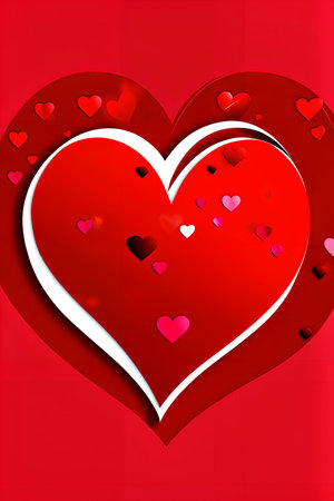 Valentine's day background with red hearts. Vector illustration.