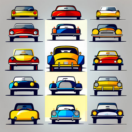 Set of retro cars. Vector illustration for your design. EPS10の写真素材