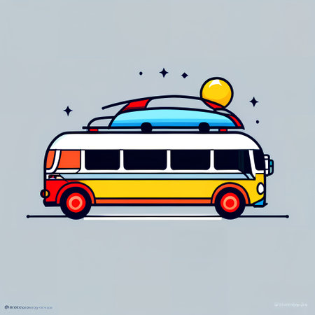 Vintage retro bus. Vector illustration for your design. EPS10の写真素材