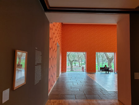 Manchester, United Kingdom - February 19, 2019: Interiors of the Whitworth Art Gallery in Manchester...