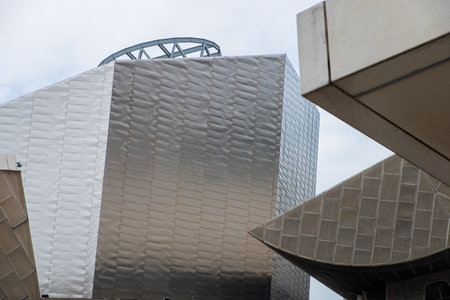 Manchester, England - April 24, 2019: View of modern architectural buildings at the Lowry waterside arts complex at the Salford Quaysのeditorial素材