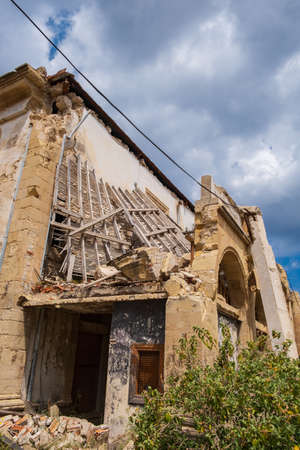 Abandoned buildings and wild vegetation in the Ghost Resort City of Varosha Famagusta in Cyprus