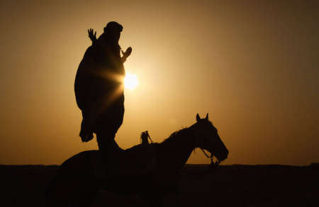 Rider in the Saharaの写真素材