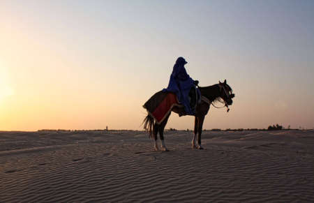 Rider in the Saharaの写真素材