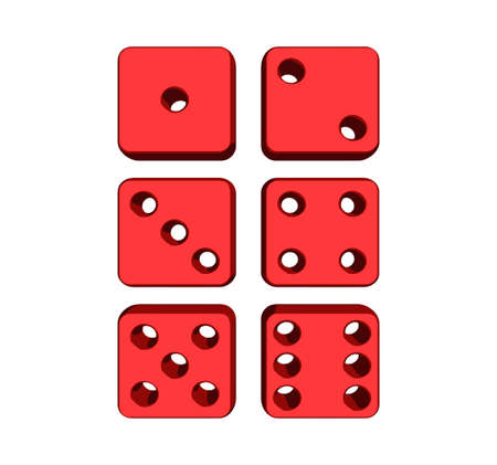 3d red dices のイラスト素材