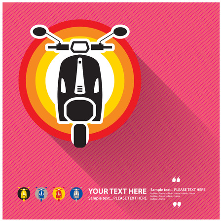 Classic and uniquely scooterのイラスト素材