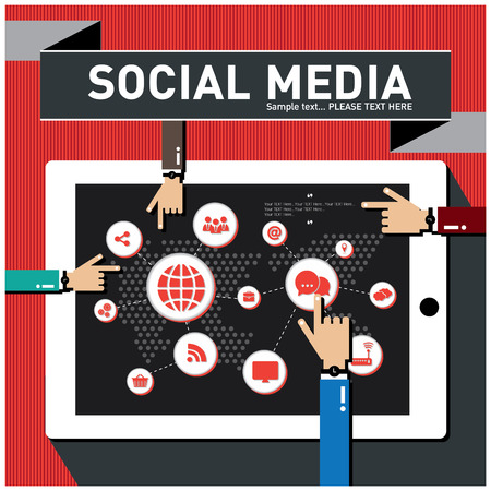 Online social And connections of people.のイラスト素材