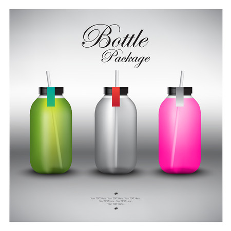bottle package set design for advertisingのイラスト素材