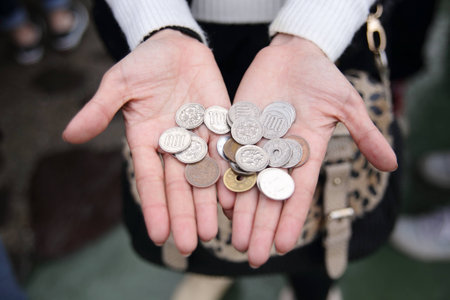 A lot of coins, currency of Japanの写真素材