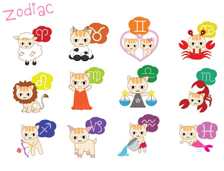Cat in zodiac signのイラスト素材