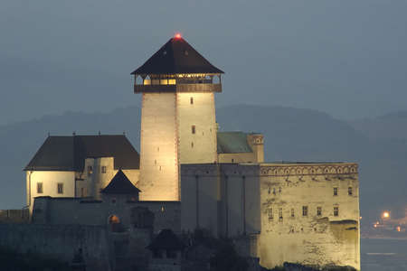 Castle in Trencin side view, slovakiaの写真素材